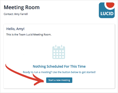 Screenshot: Start a meeting on your branded public meeting page