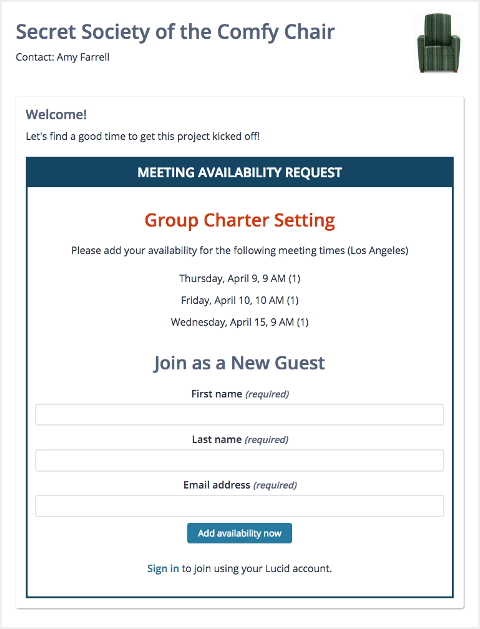Screenshot: When should the secret society meeting to define the group charter?