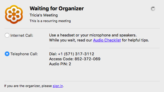 Screenshot: Setting up a Lucid Meeting with GoToMeeting Audio