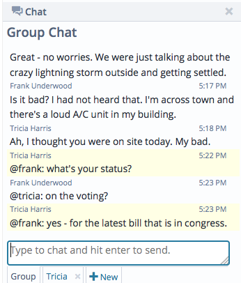 Screenshot: Group Chat in a meeting