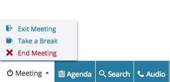 Screenshot: End the meeting (or take a break)
