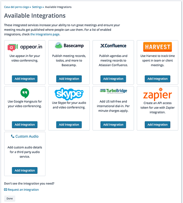 alt=screenshot of available integrations