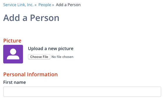 The top part of the "Add a Person" form