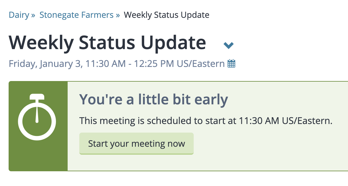 Screenshot: Start your meeting now