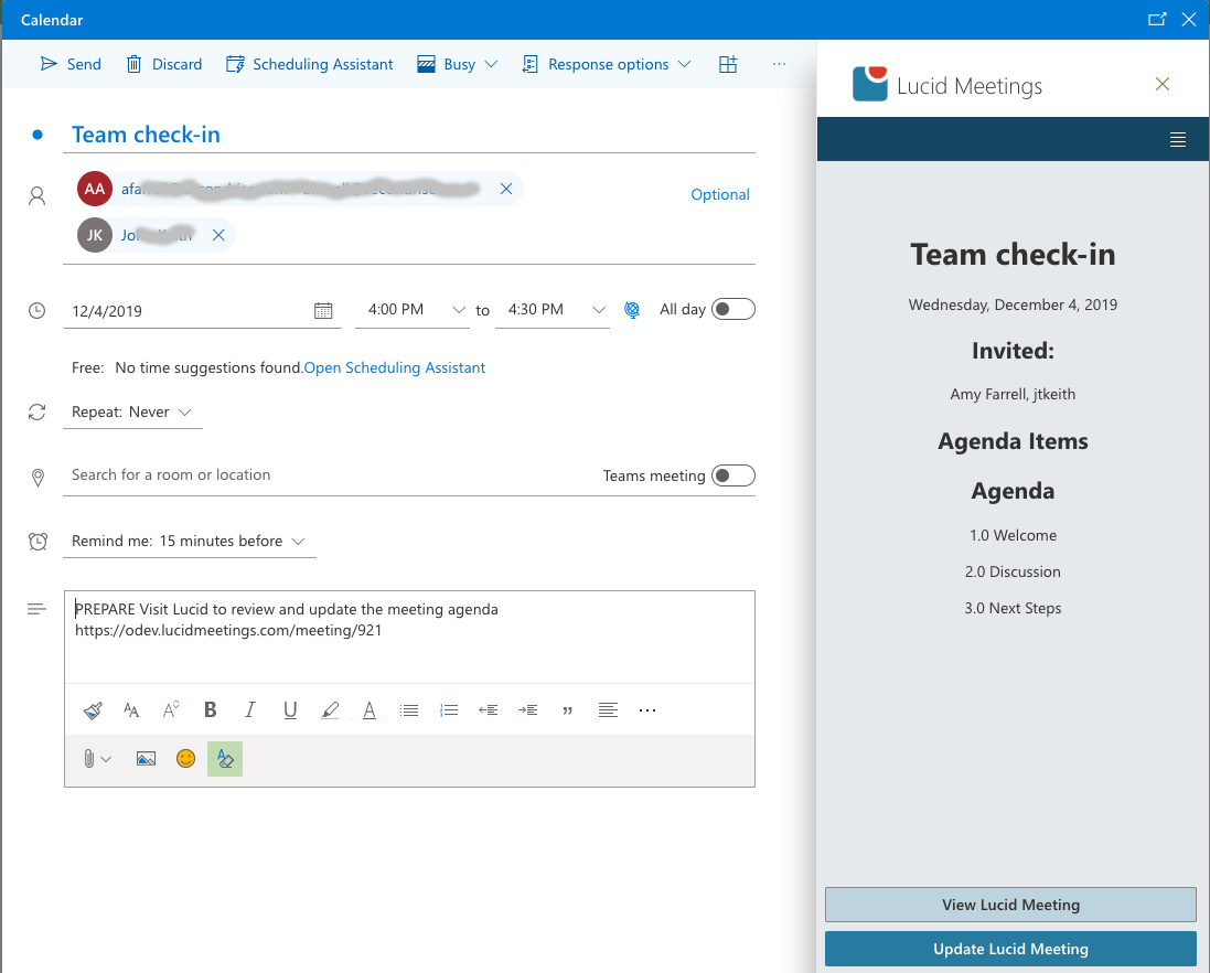 set up skype meeting in outlook online office 365